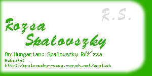 rozsa spalovszky business card